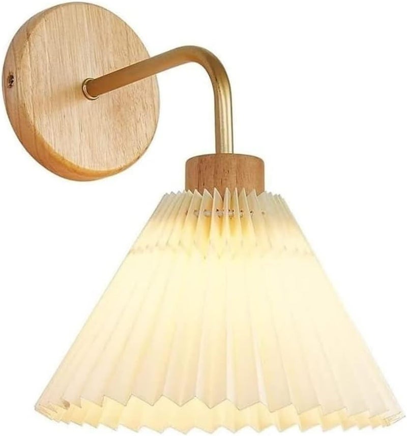Children's Room Wall Light Bedroom Bedside Lamp Kitchen Island Living Room Hotel Coffee Shop Decorative Lamp. Background Wall Decorative Lamp White Pleated Cover Stair Wall Lamp Modern Simple - Image 1