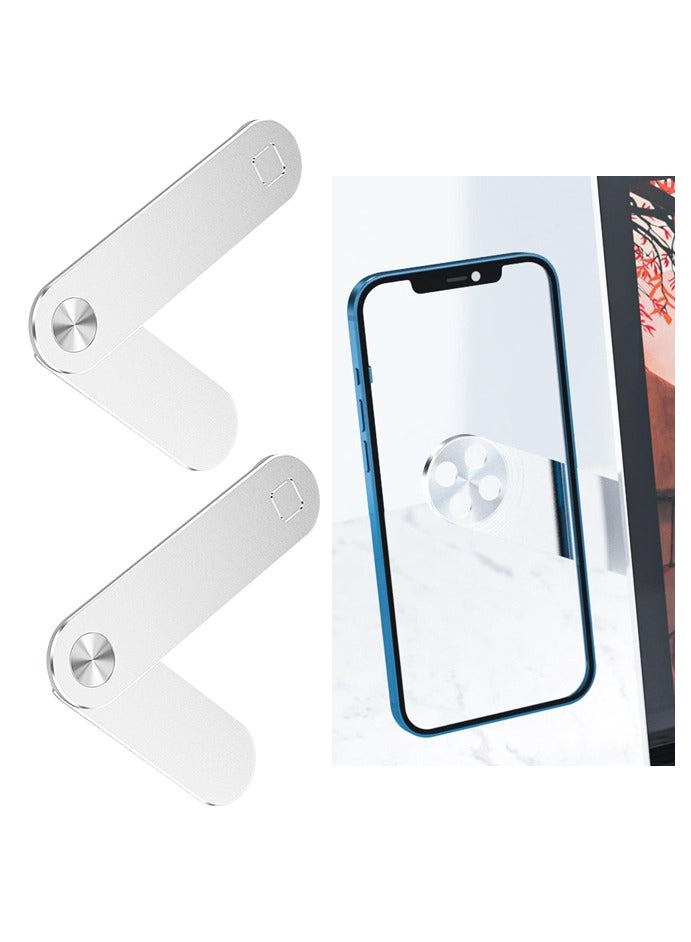 2PCS Laptop Phone Holder, Magnetic Side by Side Monitor Phone Mount, Adjustable, Desktop, Phone Stand - Image 1