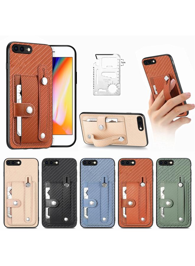 اس-توب جراب لهاتف iPhone 7 Plus / 8 Plus مزود بسوار معصم ومحفظة بطاقات وغطاء خلفي وحافظة هاتف مع سكين أداة - Image 3