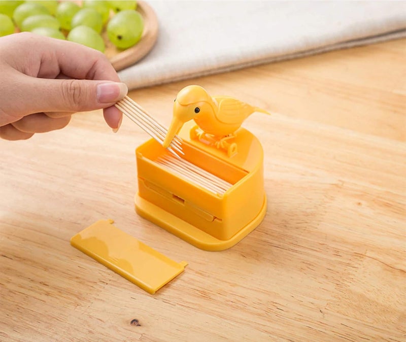 MEZON MEZON Cute Bird Toothpick Dispenser Bird Shape Toothpick Holder Box With Toothpicks for Home Kitchen Party Hotel Restaurant Multi Color - Image 4