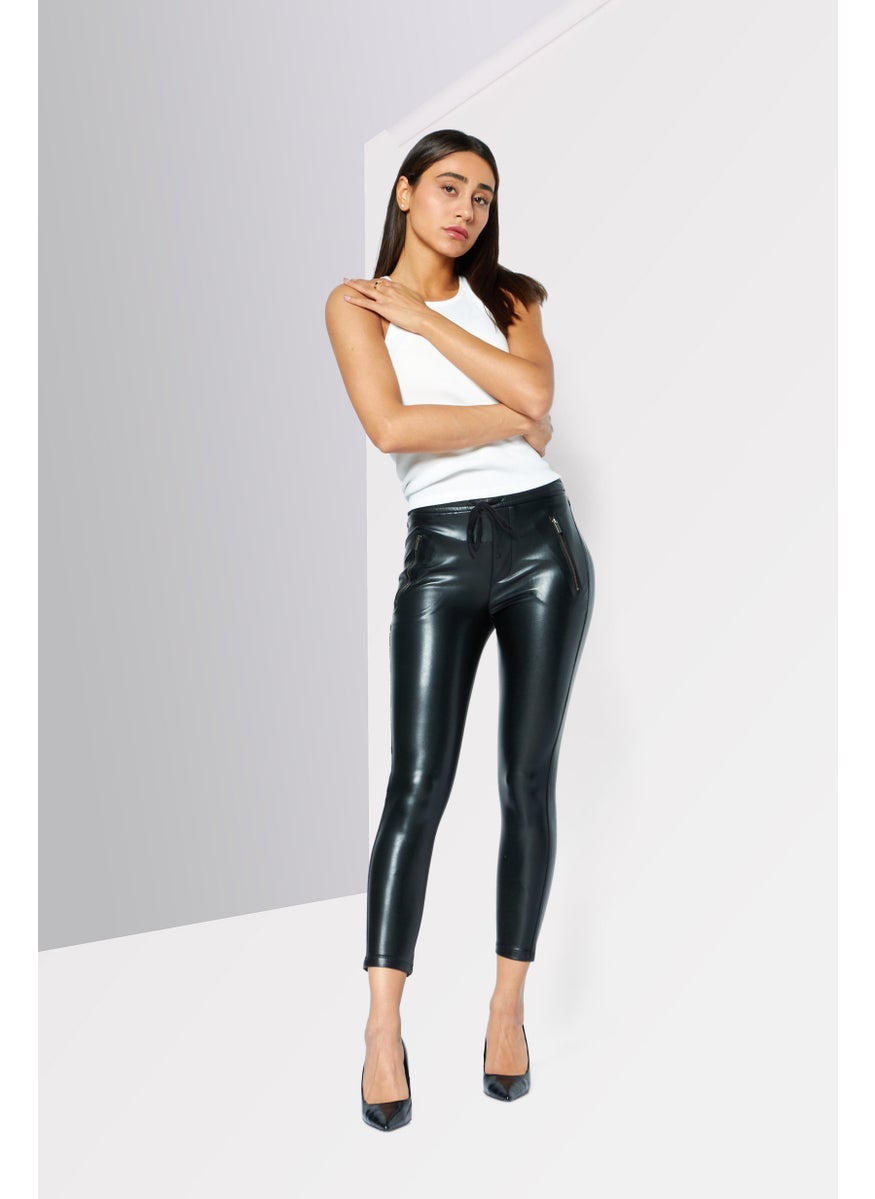 Women Regular Fit Drawstring Plain Leather Pants, Black - pzsku/Z3C5390F3365FF45719A3Z/45/_/1737641831/d0f425e7-4e9c-42c6-9445-7ce9b9738f09