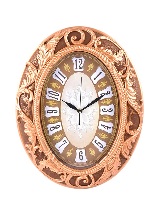 Home Concept Analog Wall Clock Brown 45x35x5centimeter - Image 1