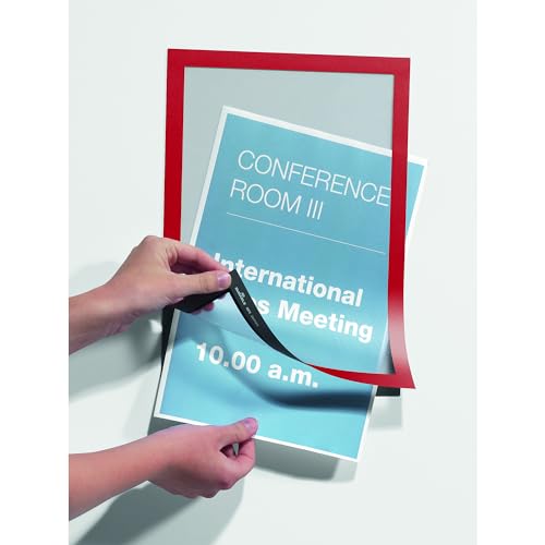 Durable Duraframe Self-Adhesive Magnetic Document Sign Holder - Letter-Size 8.5" x 11" Inches - Red - Pack of 2 - Image 5