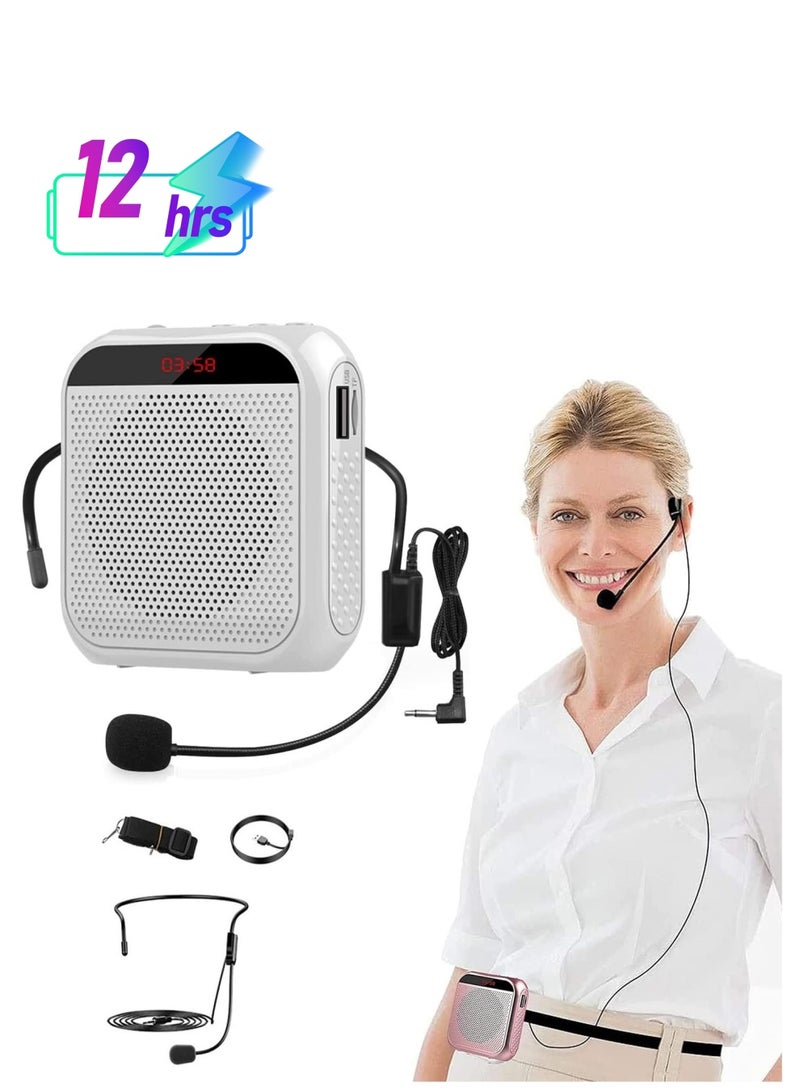 Voice Amplifier with Wired Microphone Headset Portable Rechargeable PA System Speaker Personal Microphone Speech Amplifier Loudspeaker for Teachers Tour Guides and Coaches Metting and Yoga Fitness - Image 1