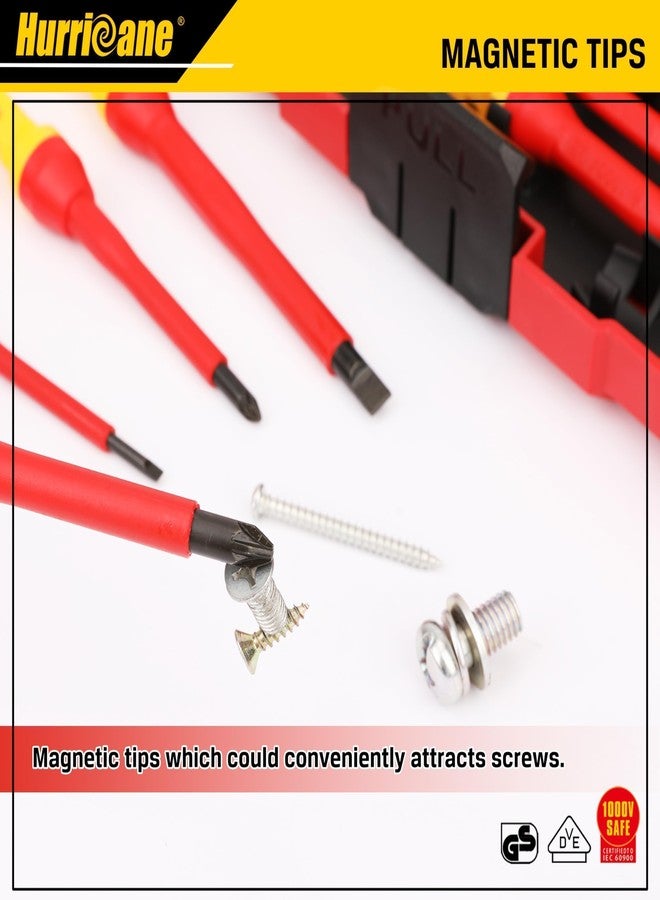 HURRICANE Professional 13 Piece Insulated Electrician Screwdriver Set,1000V Cr-V Magnetic Tip Electrical Tools for Electrician, Slotted, Phillips, Pozidriv, Torx. All-in-1 Industrial & Home Repair Kit - Image 5