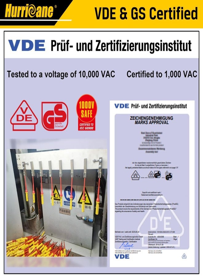 HURRICANE Professional 13 Piece Insulated Electrician Screwdriver Set,1000V Cr-V Magnetic Tip Electrical Tools for Electrician, Slotted, Phillips, Pozidriv, Torx. All-in-1 Industrial & Home Repair Kit - Image 2