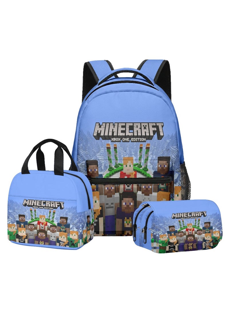 ماين كرافت حقيبة الظهر Minecraft للأطفال والفتيان - حقيبة الظهر مقاومة للماء لمدرسة الألعاب