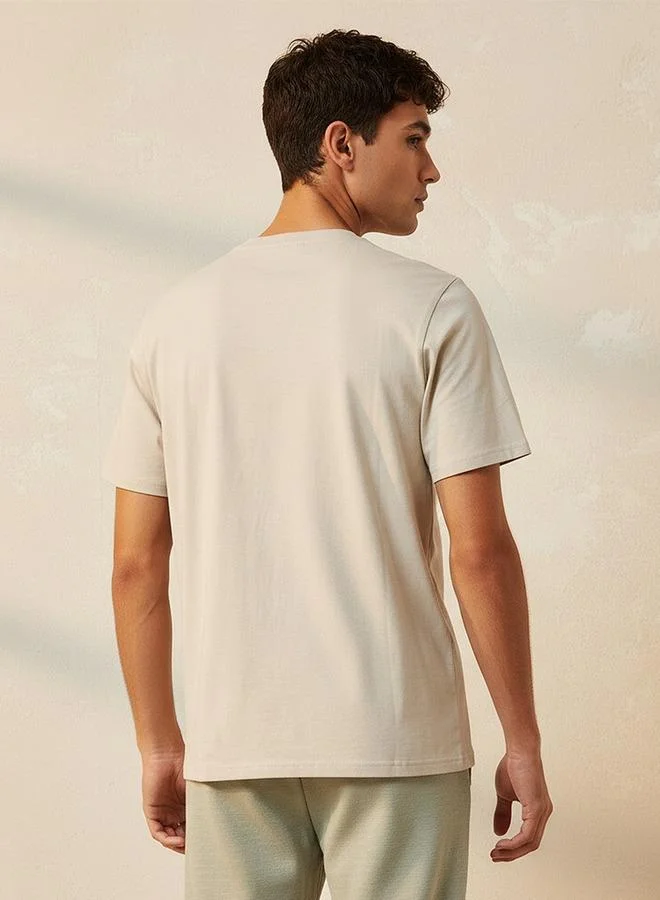 Kappa BEIGE Kappa Logo Print T-shirt for Men | Best Price UAE