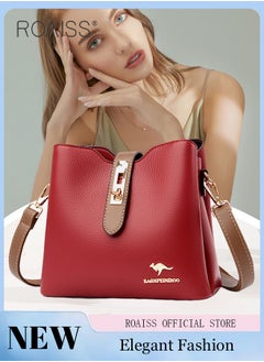 roaiss Leather Women Shoulder Bag Women's Handbag Elegant Patent Leather Bag Waterproof Handbag Shoulder Bag Women Large Capacity Bag  - Image 2