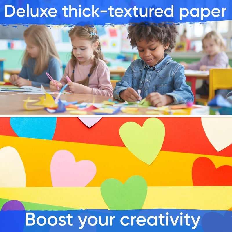 Paclord 12" x 1200" (100 ft) USA-Made Multi-Color Construction Paper Rolls, 45 lbs/66 GSM, 12 Rolls â€“ Deluxe Colored Kraft Paper for School and Art Projects, DIY, Crafts â€“ Non-Toxic, Safe for Kids - Image 4