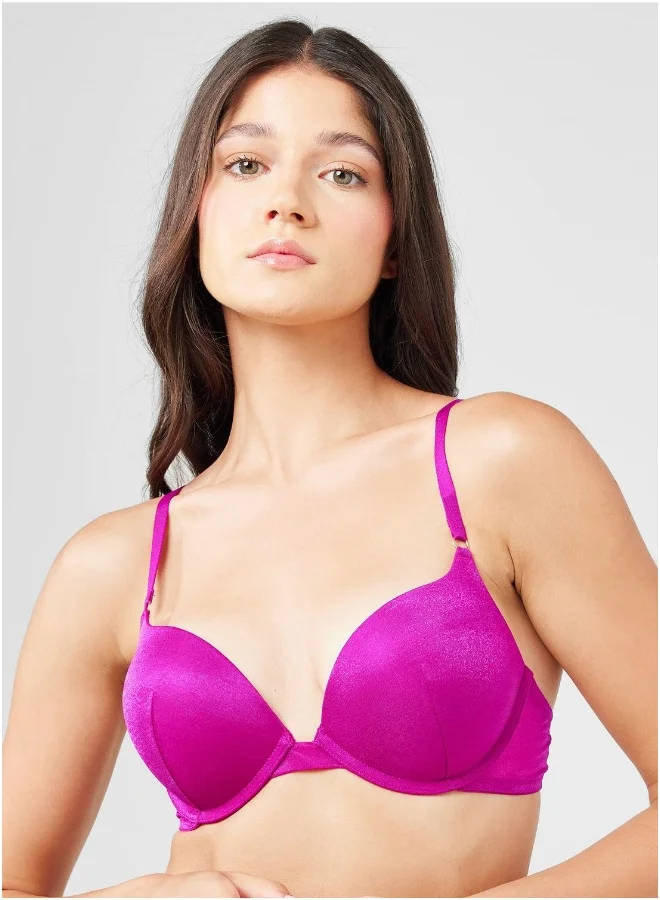 لا سينزا Lace Detail Plunge Neck Bra