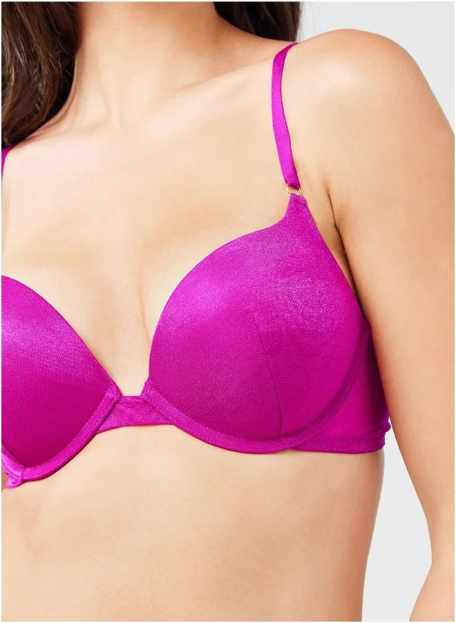 لا سينزا Lace Detail Plunge Neck Bra