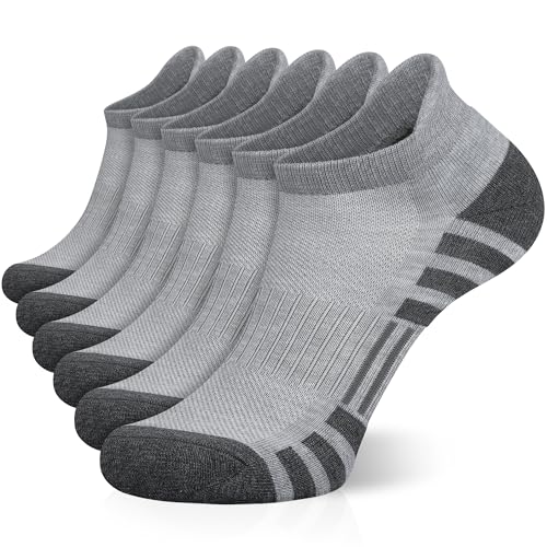 Airacker Ankle Athletic Running Socks Cushioned Breathable Low Cut Sports Tab Socks for Men and Women (6 Pairs) - Image 1