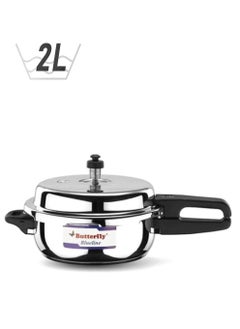 BUTTERFLY Butterfly Aluminum Blue Line Inner Lid Pressure Cooker, Silver, 2 liter  - Image 1