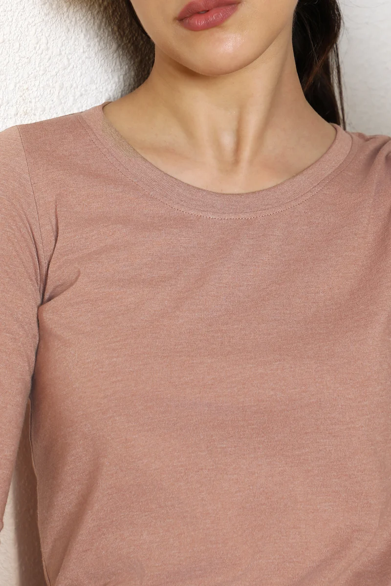 Campus Sutra  Women's Solid Beige Top for Women | Best Price UAE