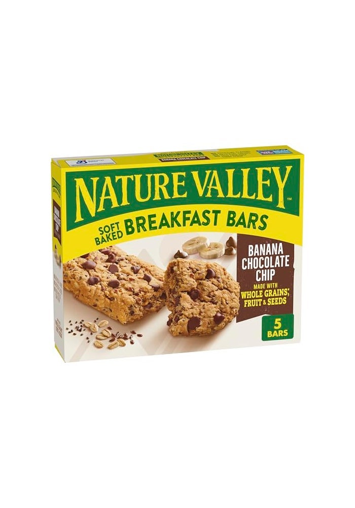 Nature Valley Soft Baked Breakfast Bars Banana Chocolate Chip Morning Snacks 5 Bars 885 oz - Image 1
