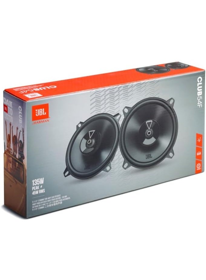 JBL Club 54F Gen 3 130mm 2-Way Car Speaker Set – 135W Max Power, Deep Bass & High Sensitivity Audio by Harman Kardon - Image 1