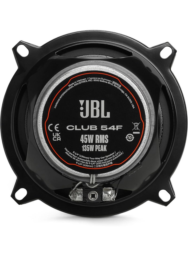 JBL Club 54F Gen 3 130mm 2-Way Car Speaker Set – 135W Max Power, Deep Bass & High Sensitivity Audio by Harman Kardon - Image 4