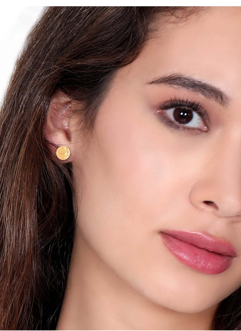 BAFLEH JEWELLERY - 22k Gold Round-Shaped Earrings - Image 1