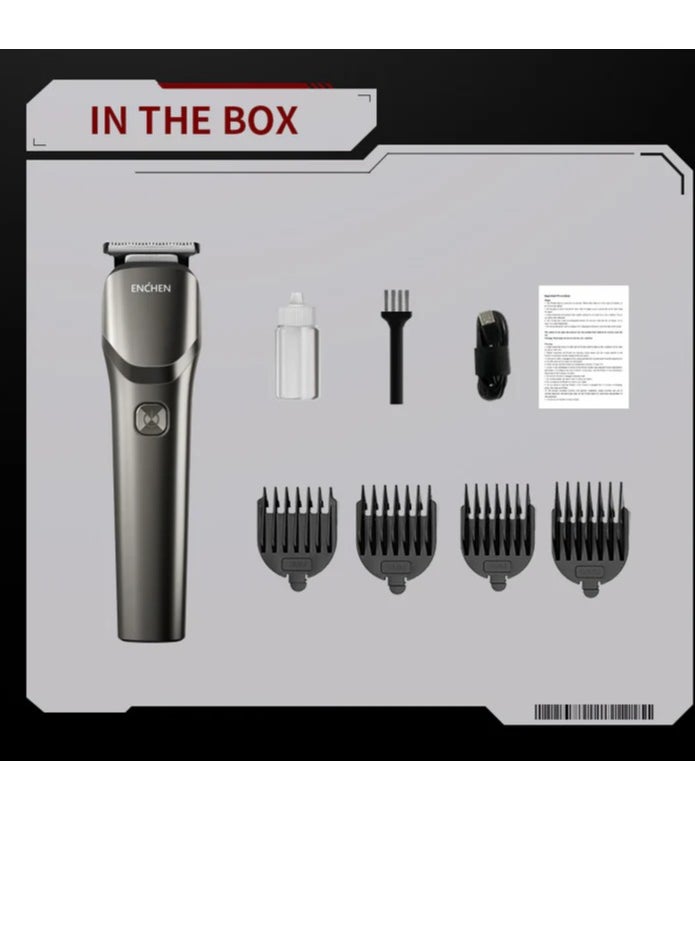 ENCHEN - Beardo 2 Cordless Trimmer for Men – 8000RPM Ultra-Sharp Stainless Steel Blades, 1200mAh Rechargeable Battery, Type-C Fast Charging, LED Indicator, Travel Lock, 4 Adjustable Guide Combs (3mm-12mm) – Black - Image 1