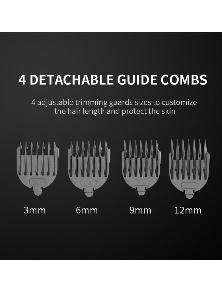 ENCHEN - Beardo 2 Cordless Trimmer for Men – 8000RPM Ultra-Sharp Stainless Steel Blades, 1200mAh Rechargeable Battery, Type-C Fast Charging, LED Indicator, Travel Lock, 4 Adjustable Guide Combs (3mm-12mm) – Black - Image 1