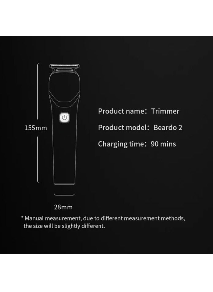 ENCHEN - Beardo 2 Cordless Trimmer for Men – 8000RPM Ultra-Sharp Stainless Steel Blades, 1200mAh Rechargeable Battery, Type-C Fast Charging, LED Indicator, Travel Lock, 4 Adjustable Guide Combs (3mm-12mm) – Black - Image 1