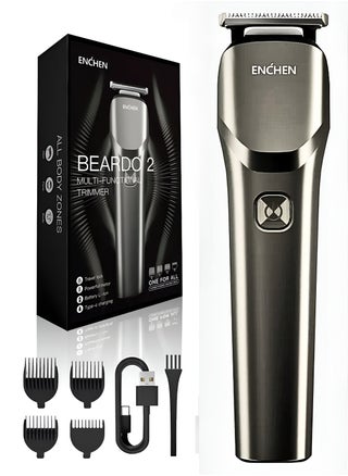 Beardo 2 Cordless Trimmer for Men – 8000RPM Ultra-Sharp Stainless Steel Blades, 1200mAh Rechargeable Battery, Type-C Fast Charging, LED Indicator, Travel Lock, 4 Adjustable Guide Combs (3mm-12mm) – Black - pzsku/Z3C543C145E29D14539A8Z/45/1748070739/e42de41f-aad2-4fa8-a795-ca2e076390ee