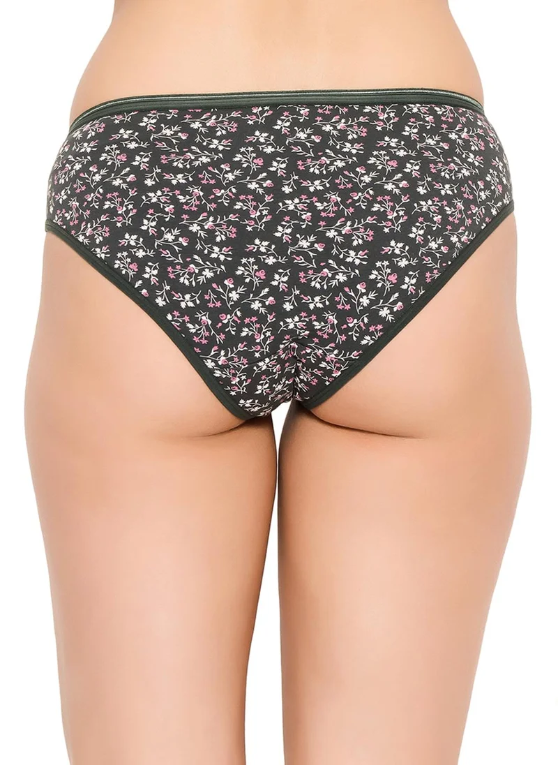 كلوفيا Clovia Pack of 3 Low Waist Leaf Print Bikini Panties - Cotton
