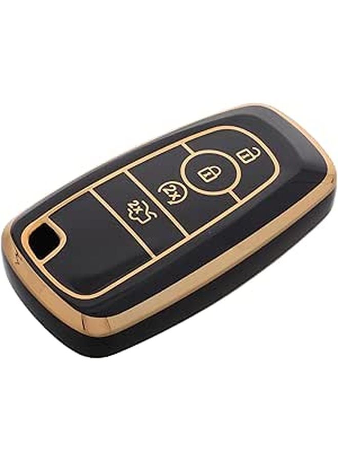 TPU Car Key Fob Cover Protective Sleeve Compatible with Ford Models Black - Image 1