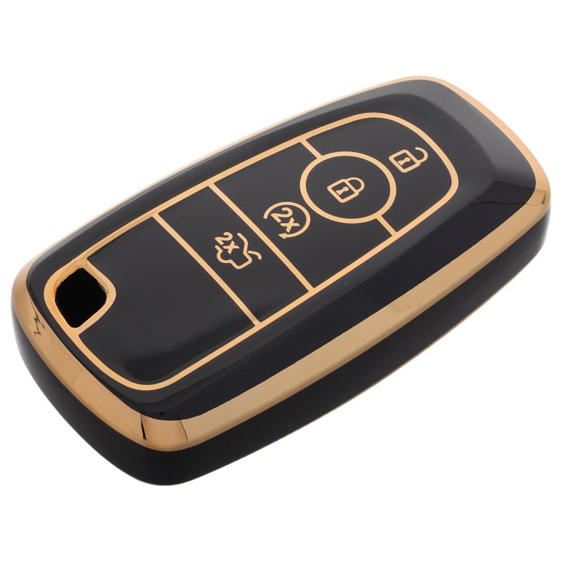TPU Car Key Fob Cover Protective Sleeve Compatible with Ford Models Black - Image 2
