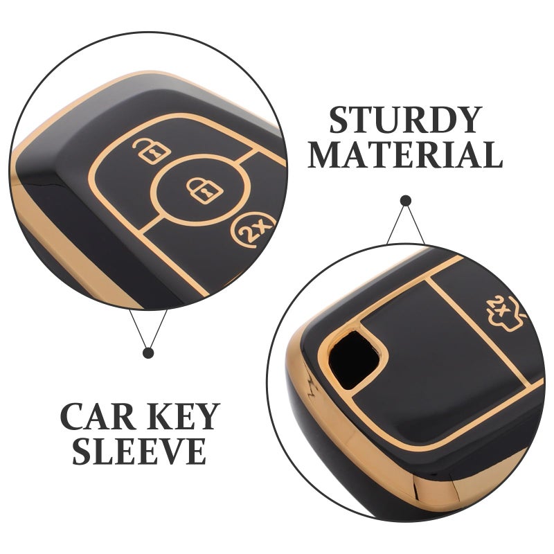 TPU Car Key Fob Cover Protective Sleeve Compatible with Ford Models Black - Image 4