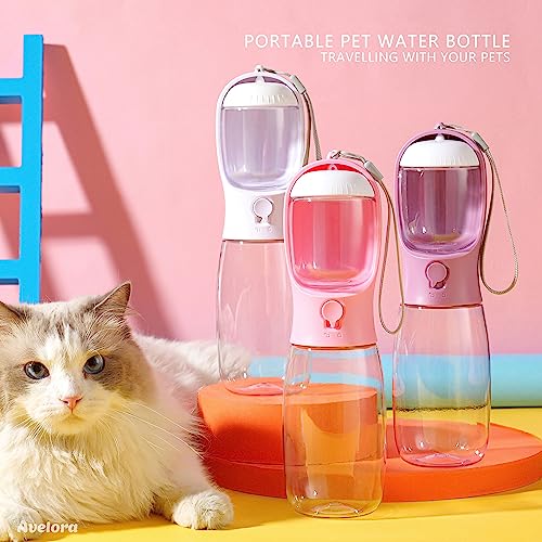 AVELORA Dog Water Bottle with Food Container, Portable Leak Proof Pet Water Dispenser for Walking Hiking Travel, Puppy Essentials Accessories for Small Large Dogs, Dog Gifts (10oz/15oz/19oz) - Image 3