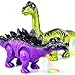 Bloolilies 2 Pack Walking Dinosaur Toys for Kids 35 6 7 Years Old Electric Brachiosaurus Stegosaurus with LED Lights Sounds Roaring Dinosaur Toys Birthday Gift for Boys Toddlers - Image 3