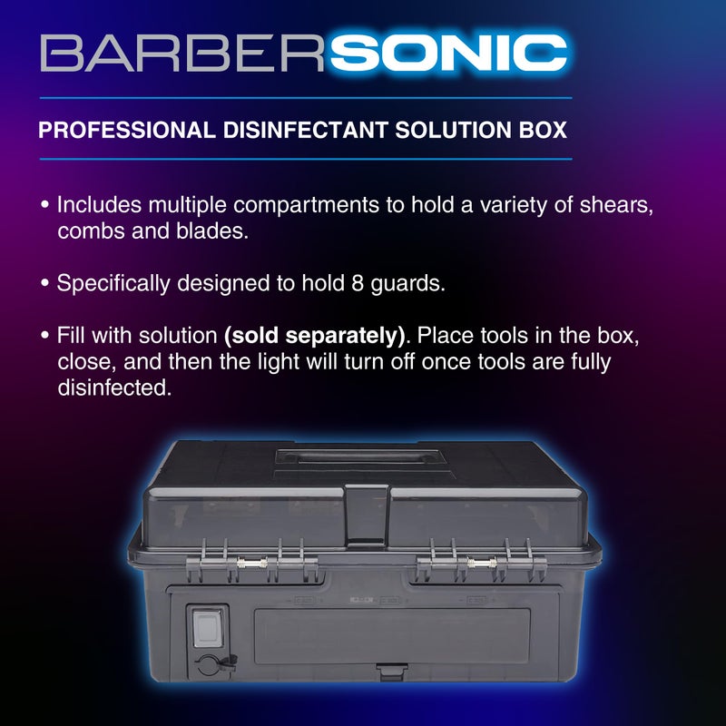 BaBylissPRO BarberSONIC Disinfectant Storage Box for Clipper & Trimmer Blades, Guards and Barber Accessories - Image 3