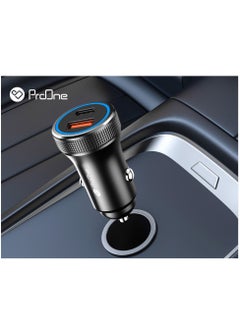 ProOne ProOne PCG25 38W Dual-Port Car Charger USB-A + Type-C Fast Charging with PD & QC3.0  - Image 1