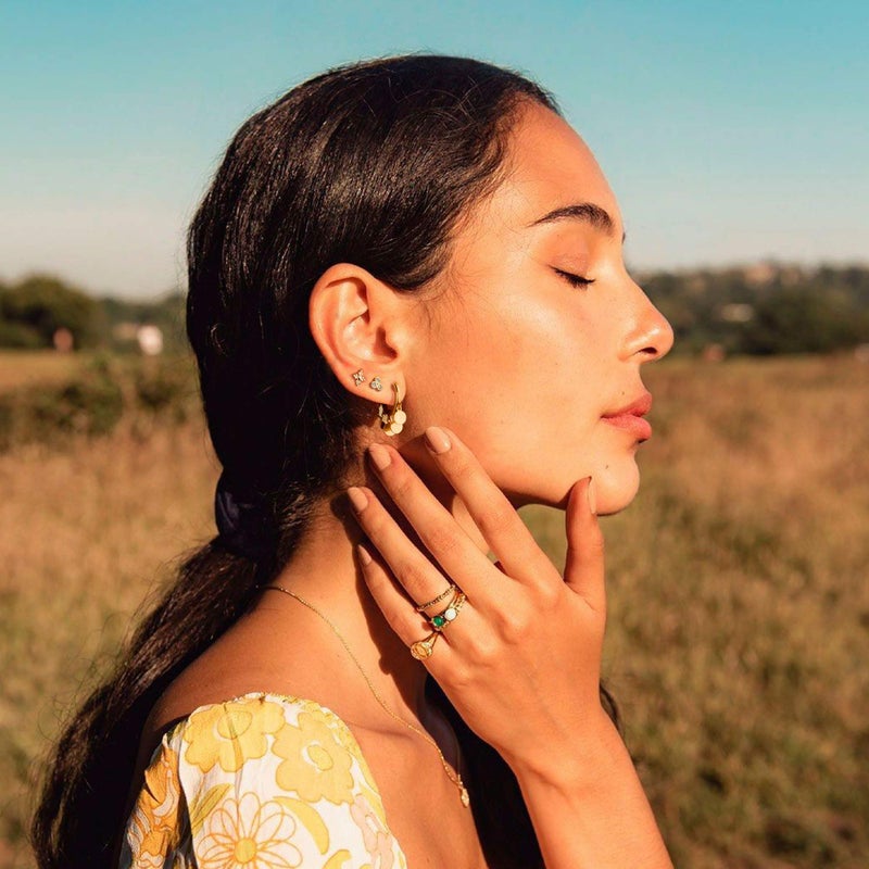 Mevecco Gold Disc Tassel Huggie Hoop Earrings 18K Gold Plated Dainty Small Disk Tassel Dangle Drop Huggy Sleeper Earrings for Women for Her - Image 4