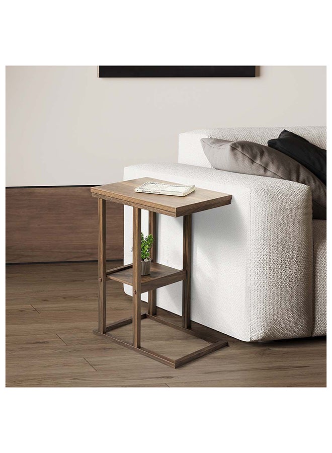 DANUBE HOME Crane Side Table - Walnut Finish, Stylish End Table for Living Room, Engineered Wood Furniture, Modern Brown Side Table, Perfect for Small Spaces, 2-Year Warranty, Made in Turkey