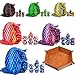PUGED DND Dice Set Included 42 Pieces Polyhedral Dices 6 Pcs Dragon Eggs and Rolling Dice Tray for DND RPG MTG Table Games Double Colors - Image 2