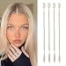 Flufymooz 4PC Braid in Hair Extension 14 Inch Clip in Braid Extensions for Women Synthetic Hairpieces for Daily Use Party Styling (Cool Light Blonde) - Image 2