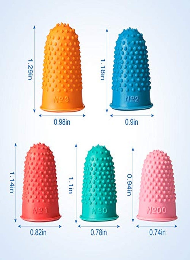 Zonon 20 Pieces Rubber Thimble Hand Sewing Silicone Finger Tips Protector Guard 5 Sizes Finger Pads Grips for Quilting Knitting Sorting Task Embroidery Paperwork Carving Handwork(Blue) - Image 3