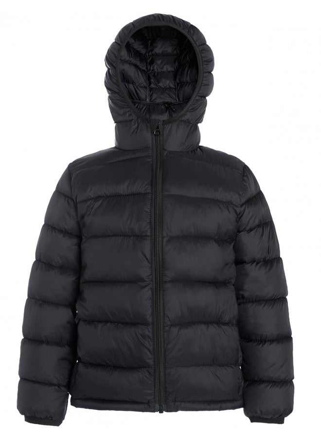 CECORC CECORC Boys Jackets, Hooded Puffer Jacket for Boy Lightweight and Packable Kids Outwear Insulated Coat, Black, 6 - Image 1