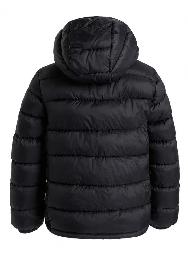 CECORC CECORC Boys Jackets, Hooded Puffer Jacket for Boy Lightweight and Packable Kids Outwear Insulated Coat, Black, 6 - Image 2