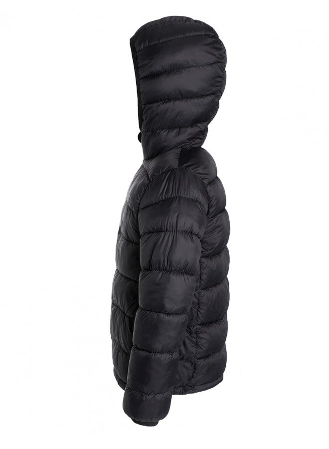 CECORC CECORC Boys Jackets, Hooded Puffer Jacket for Boy Lightweight and Packable Kids Outwear Insulated Coat, Black, 6 - Image 3
