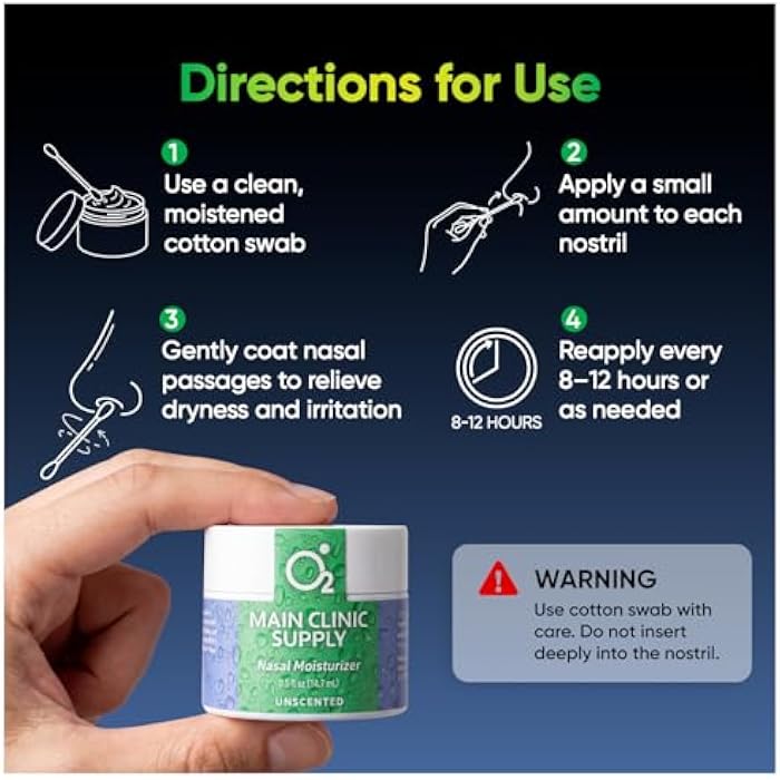 Main Clinic Supply Nasal Moisturizer Gel for Dry Nose Relief | Hydrating Nasal Gel for Dryness, CPAP Users, Oxygen Therapy | for Nosebleeds, Cannula Use - Image 2