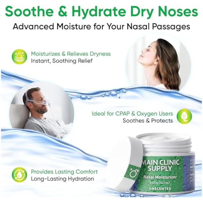 Main Clinic Supply Nasal Moisturizer Gel for Dry Nose Relief | Hydrating Nasal Gel for Dryness, CPAP Users, Oxygen Therapy | for Nosebleeds, Cannula Use - Image 4