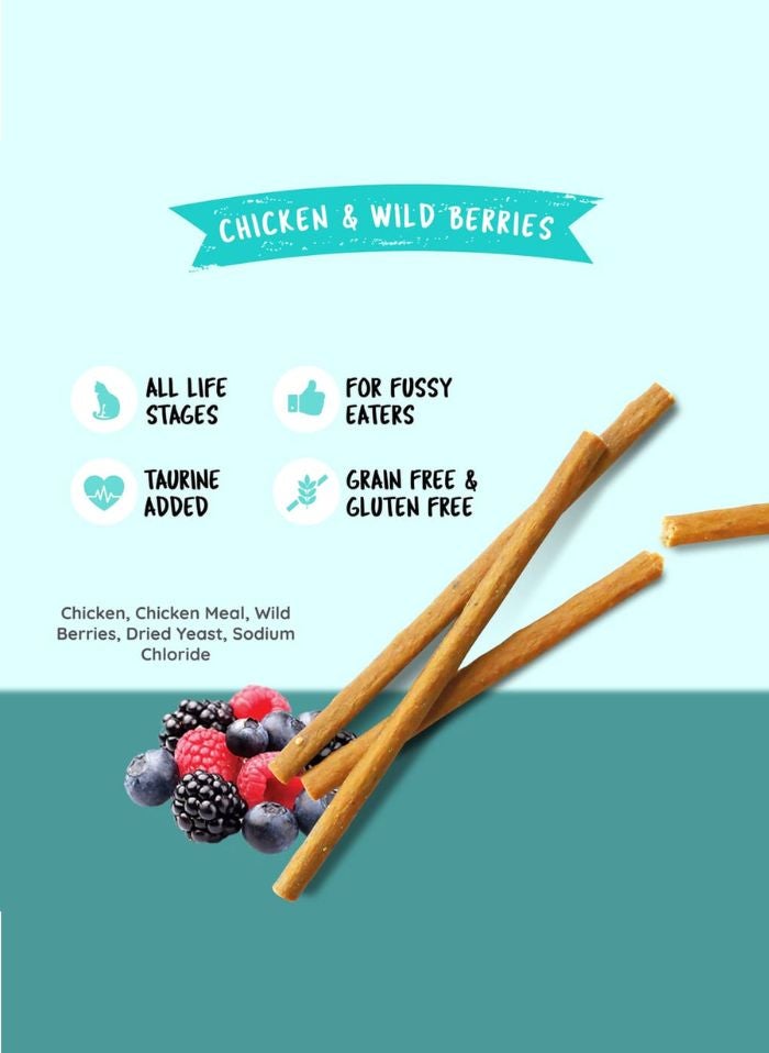 Kit Cat Grain Free Cat Stick Chicken & Wild Berries 3 x 15g - Image 2