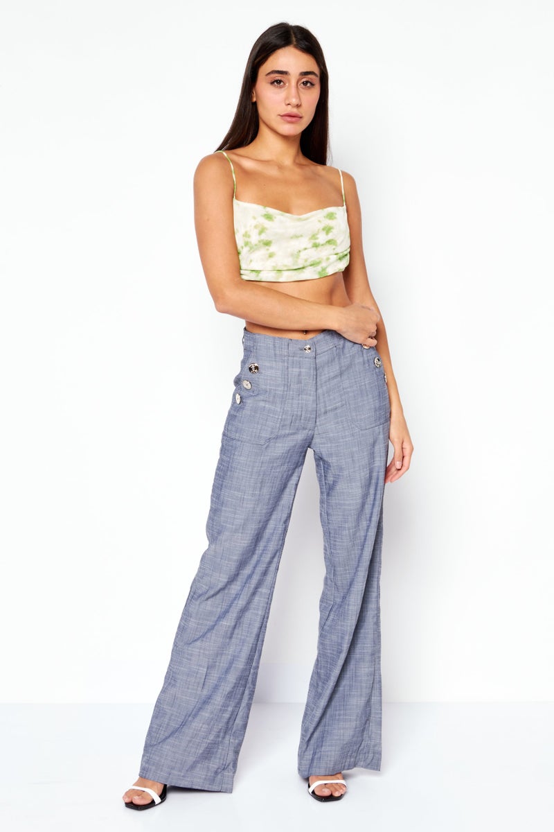 NA-KD Hanna Schonberg x NA-KD Women Square Neck Sleeveless Textured Crop Top, Multicolor - Image 2