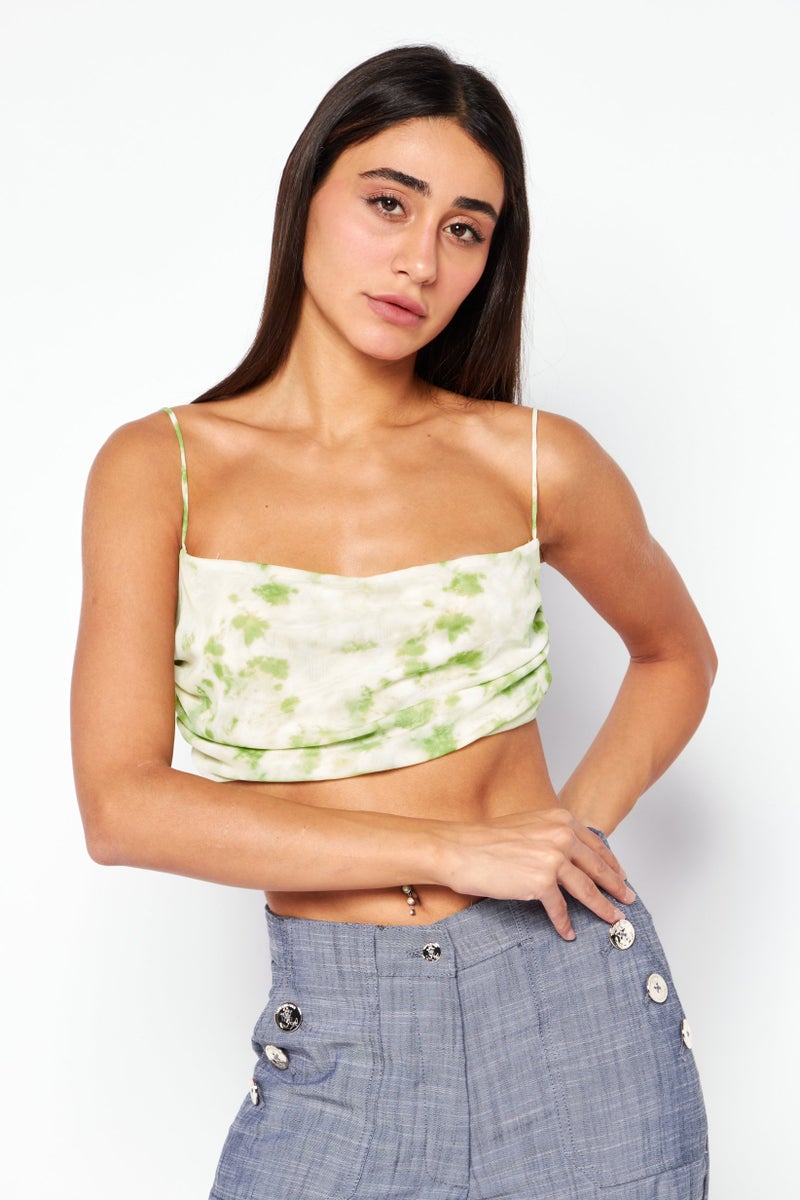 NA-KD Hanna Schonberg x NA-KD Women Square Neck Sleeveless Textured Crop Top, Multicolor - Image 1