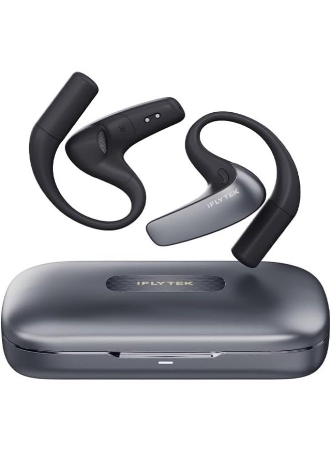 iFLYTEK سماعات أذن مزودة بتقنية الترجمة بالذكاء الاصطناعي، وترجمة فورية وترجمة نصية مباشرة، وتقنية تقليل الضوضاء بالذكاء الاصطناعي، ومدى التقاط يصل إلى 8 أمتار، و17 وضعًا احترافيًا لأنظمة iOS/Android، وتقنية بلوتوث 6.0 - رمادي - Image 1
