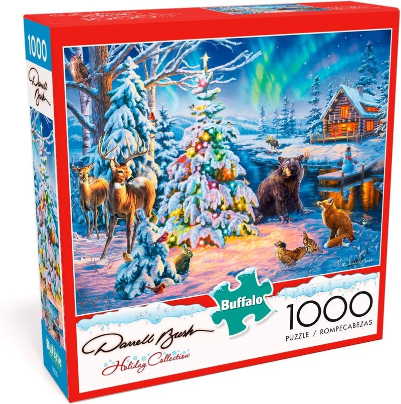 Buffalo Games â€“ Darrell Bush - Woodland Christmas - 1000 Piece Holiday Jigsaw Puzzle - Festive Puzzles for Adults â€“ Precision-Cut Pieces, Winter Artwork, and Hours of Relaxing Fun - Image 1